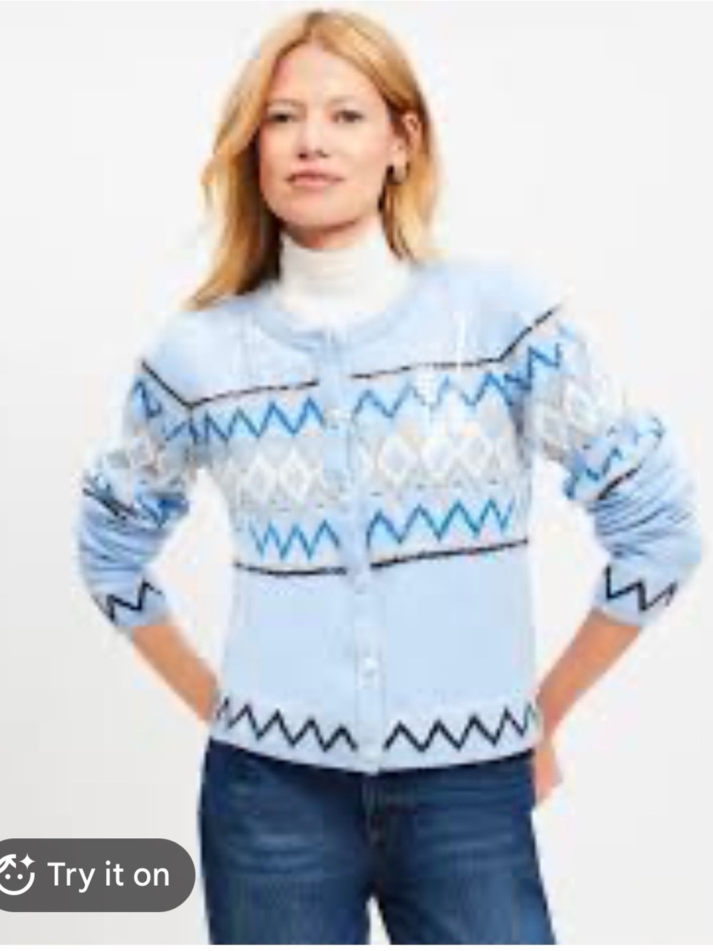 Loft Sequin Fair Isle Sweater Jacket